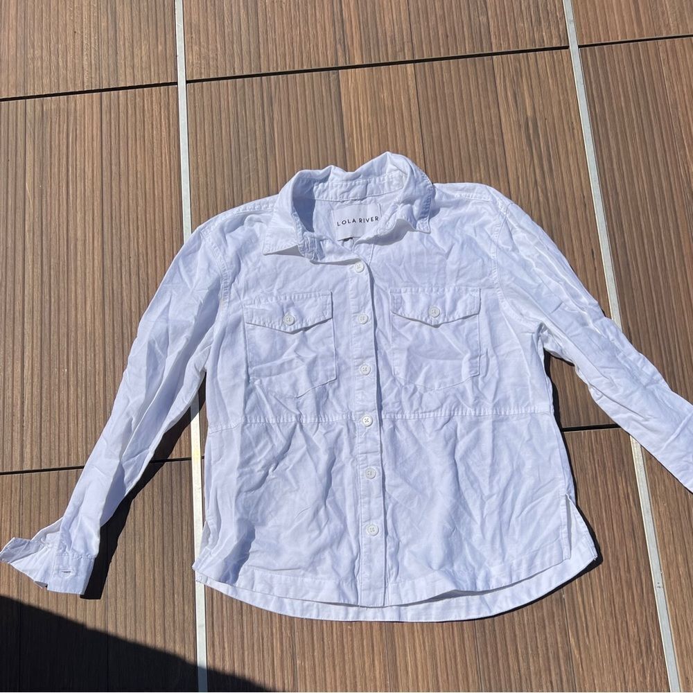 Anthropologie | Lola Riva Women's White Blouse | Size Small